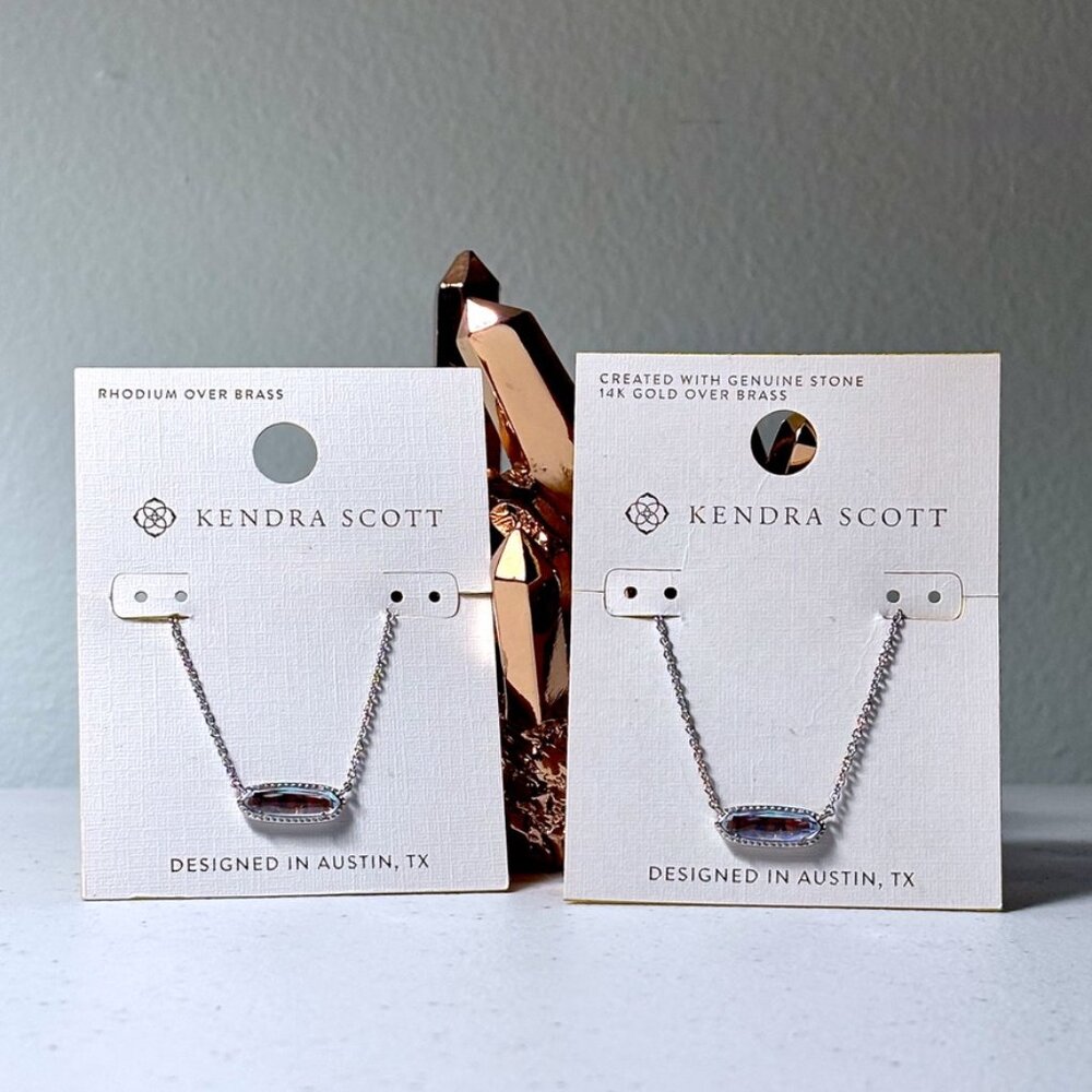2 Kendra Scott Silver “Eva” Pendant Necklaces #NWT